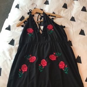 Black backless maxi dress